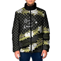 Born And Raised Aloha Hawaii Padded Jacket Kanaka Kakau Hawaiian Tiare Pakalana Lei - Polynesian Pride