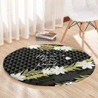 Born And Raised Aloha Hawaii Round Carpet Kanaka Kakau Hawaiian Tiare Pakalana Lei - Polynesian Pride