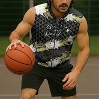 Born And Raised Aloha Hawaii Sleeveless Zip Hoodie Kanaka Kakau Hawaiian Tiare Pakalana Lei - Polynesian Pride