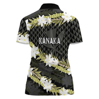 Born And Raised Aloha Hawaii Women Polo Shirt Kanaka Kakau Hawaiian Tiare Pakalana Lei LT14 - Polynesian Pride
