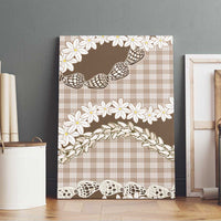 Brown Hawaii Tiare and Shell Lei Canvas Wall Art Hawaiian Palaka Luxury Vibes - Polynesian Pride