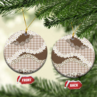 Brown Hawaii Tiare and Shell Lei Ceramic Ornament Hawaiian Palaka Luxury Vibes - Polynesian Pride