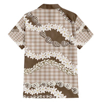 Brown Hawaii Tiare and Shell Lei Hawaiian Shirt Hawaiian Palaka Luxury Vibes - Polynesian Pride