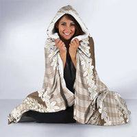 Brown Hawaii Tiare and Shell Lei Hooded Blanket Hawaiian Palaka Luxury Vibes - Polynesian Pride