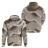 Brown Hawaii Tiare and Shell Lei Hoodie Hawaiian Palaka Luxury Vibes - Polynesian Pride