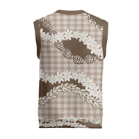 Brown Hawaii Tiare and Shell Lei Christmas Knitted V-Neck Vest Hawaiian Palaka Luxury Vibes - Polynesian Pride