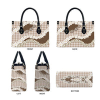 Brown Hawaii Tiare and Shell Lei Leather Bag Hawaiian Palaka Luxury Vibes LT14 - Polynesian Pride