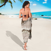 Brown Hawaii Tiare and Shell Lei Sarong Hawaiian Palaka Luxury Vibes - Polynesian Pride