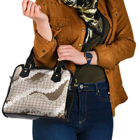 Brown Hawaii Tiare and Shell Lei Shoulder Handbag Hawaiian Palaka Luxury Vibes - Polynesian Pride