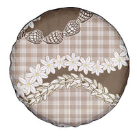 Brown Hawaii Tiare and Shell Lei Spare Tire Cover Hawaiian Palaka Luxury Vibes - Polynesian Pride