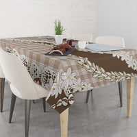 Brown Hawaii Tiare and Shell Lei Tablecloth Hawaiian Palaka Luxury Vibes - Polynesian Pride