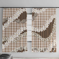 Brown Hawaii Tiare and Shell Lei Window Curtain Hawaiian Palaka Luxury Vibes - Polynesian Pride