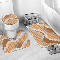 Orange Hawaii Tiare and Shell Lei Bathroom Set Hawaiian Palaka Luxury Vibes - Polynesian Pride