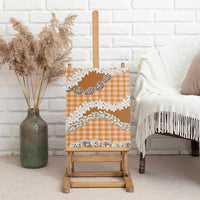 Orange Hawaii Tiare and Shell Lei Canvas Wall Art Hawaiian Palaka Luxury Vibes - Polynesian Pride