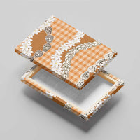 Orange Hawaii Tiare and Shell Lei Canvas Wall Art Hawaiian Palaka Luxury Vibes - Polynesian Pride