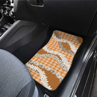 Orange Hawaii Tiare and Shell Lei Car Mats Hawaiian Palaka Luxury Vibes - Polynesian Pride