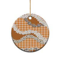 Orange Hawaii Tiare and Shell Lei Ceramic Ornament Hawaiian Palaka Luxury Vibes - Polynesian Pride