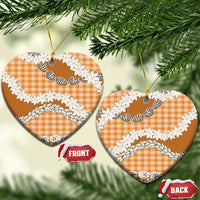 Orange Hawaii Tiare and Shell Lei Ceramic Ornament Hawaiian Palaka Luxury Vibes - Polynesian Pride