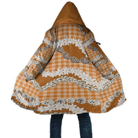 Orange Hawaii Tiare and Shell Lei Cloak Hawaiian Palaka Luxury Vibes LT14 Unisex Orange - Polynesian Pride