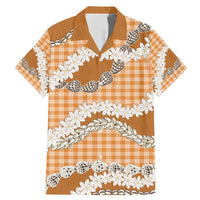 Orange Hawaii Tiare and Shell Lei Family Matching Mermaid Dress and Hawaiian Shirt Hawaiian Palaka Luxury Vibes LT14 Dad's Shirt - Short Sleeve Orange - Polynesian Pride