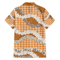 Orange Hawaii Tiare and Shell Lei Family Matching Off Shoulder Maxi Dress and Hawaiian Shirt Hawaiian Palaka Luxury Vibes LT14 - Polynesian Pride