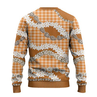 Orange Hawaii Tiare and Shell Lei Ugly Christmas Sweater Hawaiian Palaka Luxury Vibes - Polynesian Pride