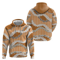 Orange Hawaii Tiare and Shell Lei Zip Hoodie Hawaiian Palaka Luxury Vibes - Polynesian Pride
