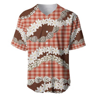 Red Hawaii Tiare and Shell Lei Baseball Jersey Hawaiian Palaka Luxury Vibes - Polynesian Pride