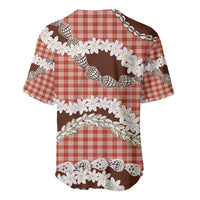 Red Hawaii Tiare and Shell Lei Baseball Jersey Hawaiian Palaka Luxury Vibes - Polynesian Pride