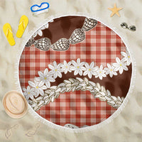 Red Hawaii Tiare and Shell Lei Beach Blanket Hawaiian Palaka Luxury Vibes - Polynesian Pride