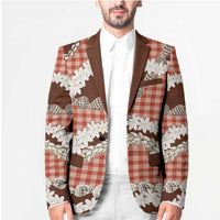Red Hawaii Tiare and Shell Lei Blazer Hawaiian Palaka Luxury Vibes - Polynesian Pride