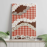 Red Hawaii Tiare and Shell Lei Canvas Wall Art Hawaiian Palaka Luxury Vibes - Polynesian Pride