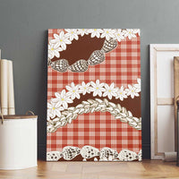 Red Hawaii Tiare and Shell Lei Canvas Wall Art Hawaiian Palaka Luxury Vibes - Polynesian Pride