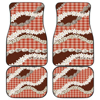 Red Hawaii Tiare and Shell Lei Car Mats Hawaiian Palaka Luxury Vibes - Polynesian Pride