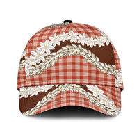 Red Hawaii Tiare and Shell Lei Classic Cap Hawaiian Palaka Luxury Vibes - Polynesian Pride