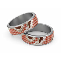 Red Hawaii Tiare and Shell Lei Classic Ring Hawaiian Palaka Luxury Vibes - Polynesian Pride