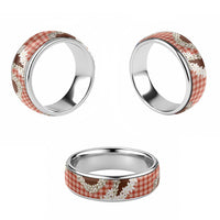 Red Hawaii Tiare and Shell Lei Classic Ring Hawaiian Palaka Luxury Vibes - Polynesian Pride