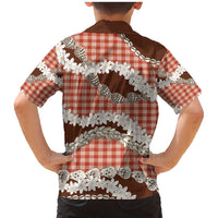 Red Hawaii Tiare and Shell Lei Family Matching Mermaid Dress and Hawaiian Shirt Hawaiian Palaka Luxury Vibes - Polynesian Pride