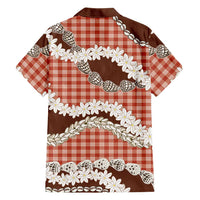 Red Hawaii Tiare and Shell Lei Family Matching Puletasi and Hawaiian Shirt Hawaiian Palaka Luxury Vibes - Polynesian Pride
