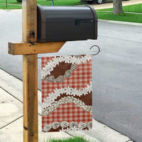 Red Hawaii Tiare and Shell Lei Garden Flag Hawaiian Palaka Luxury Vibes - Polynesian Pride