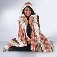 Red Hawaii Tiare and Shell Lei Hooded Blanket Hawaiian Palaka Luxury Vibes - Polynesian Pride