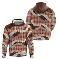 Red Hawaii Tiare and Shell Lei Hoodie Hawaiian Palaka Luxury Vibes - Polynesian Pride