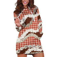 Red Hawaii Tiare and Shell Lei Hoodie Dress Hawaiian Palaka Luxury Vibes LT14 Red - Polynesian Pride