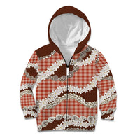 Red Hawaii Tiare and Shell Lei Kid Hoodie Hawaiian Palaka Luxury Vibes - Polynesian Pride