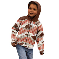 Red Hawaii Tiare and Shell Lei Kid Hoodie Hawaiian Palaka Luxury Vibes - Polynesian Pride