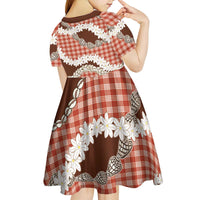 Red Hawaii Tiare and Shell Lei Kid Short Sleeve Dress Hawaiian Palaka Luxury Vibes - Polynesian Pride