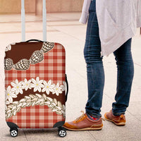 Red Hawaii Tiare and Shell Lei Luggage Cover Hawaiian Palaka Luxury Vibes - Polynesian Pride