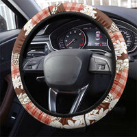 Red Hawaii Tiare and Shell Lei Steering Wheel Cover Hawaiian Palaka Luxury Vibes - Polynesian Pride