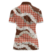 Red Hawaii Tiare and Shell Lei Women Polo Shirt Hawaiian Palaka Luxury Vibes LT14 - Polynesian Pride