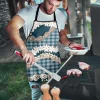 Dark Cyan Hawaii Tiare and Shell Lei Apron Hawaiian Palaka Luxury Vibes - Polynesian Pride